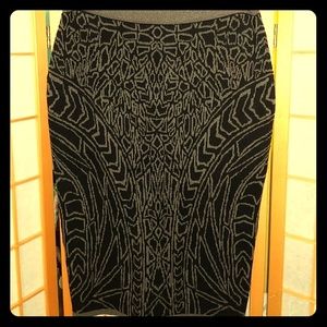 Grey Black Tribal Animal Print Knit Skirt 🎀